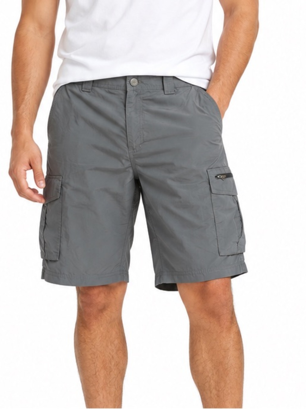 Columbia Omni-Shade Cargo Shorts 34 Gray Hiking Utility Outdoor Travel Menswear